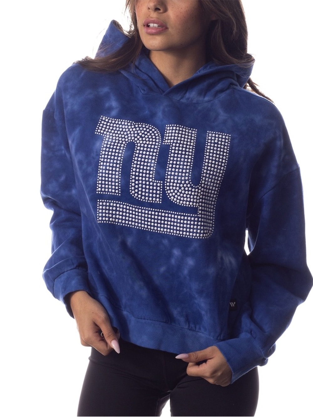 The Wild Collective Royal New York Giants Tie-Dye Cropped